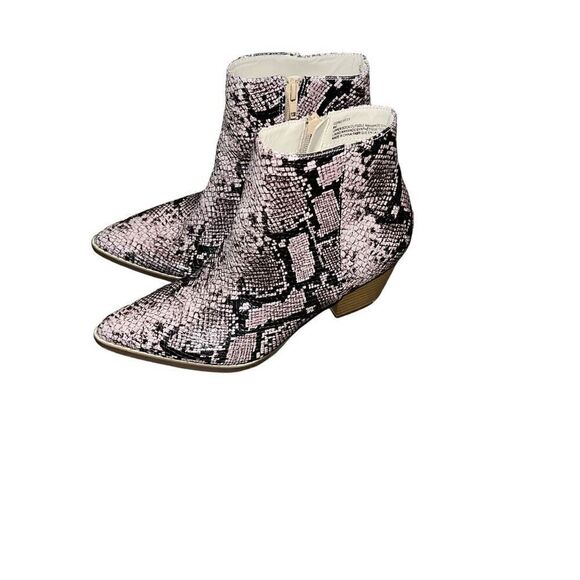 COCONUTS BY MATISSE Snake Print Heeled Booties Size 8M - Picture 1 of 8